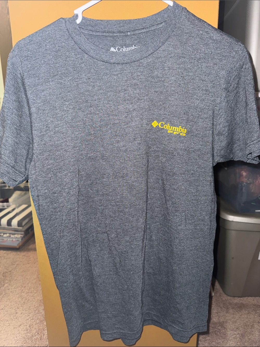 Columbia Heather Gray Short-Sleeve Tee with Yellow Logo